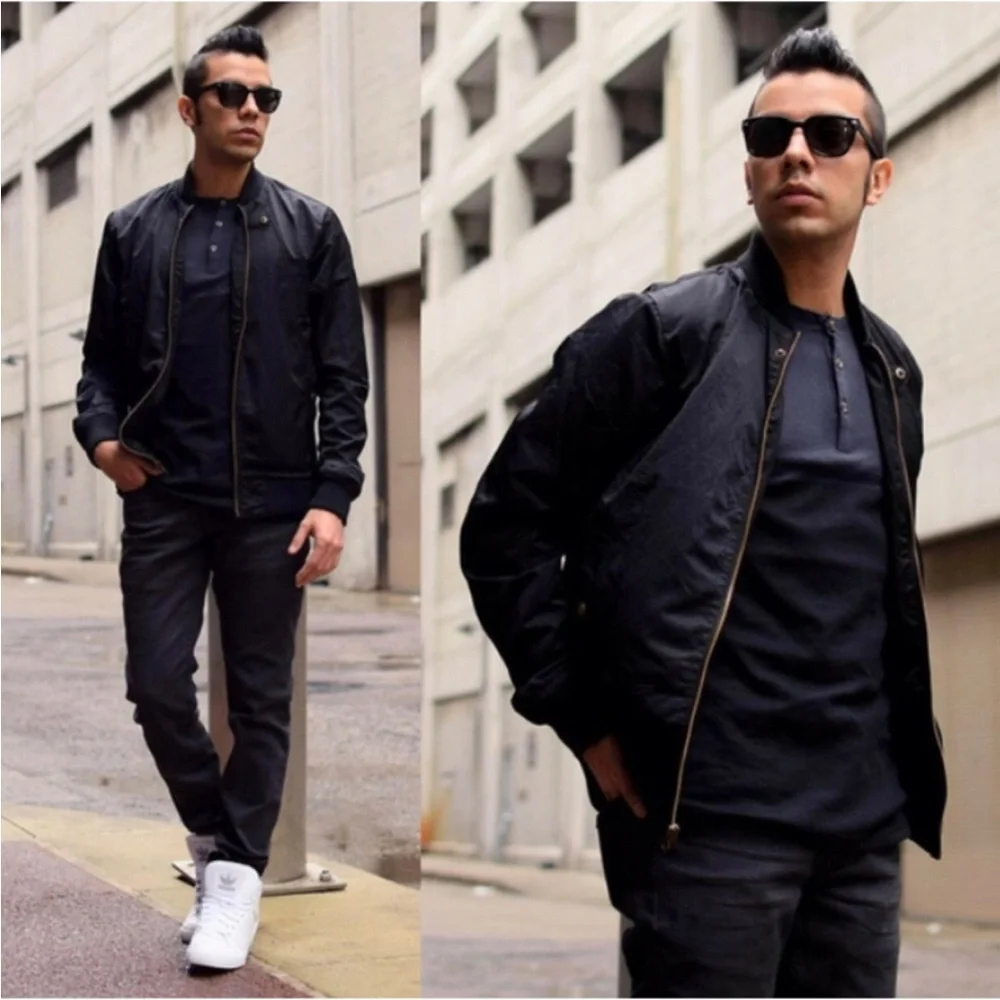 Robert Geller x Five Four Bogart Bomber Jacket Black Men’s Size S Zip Front